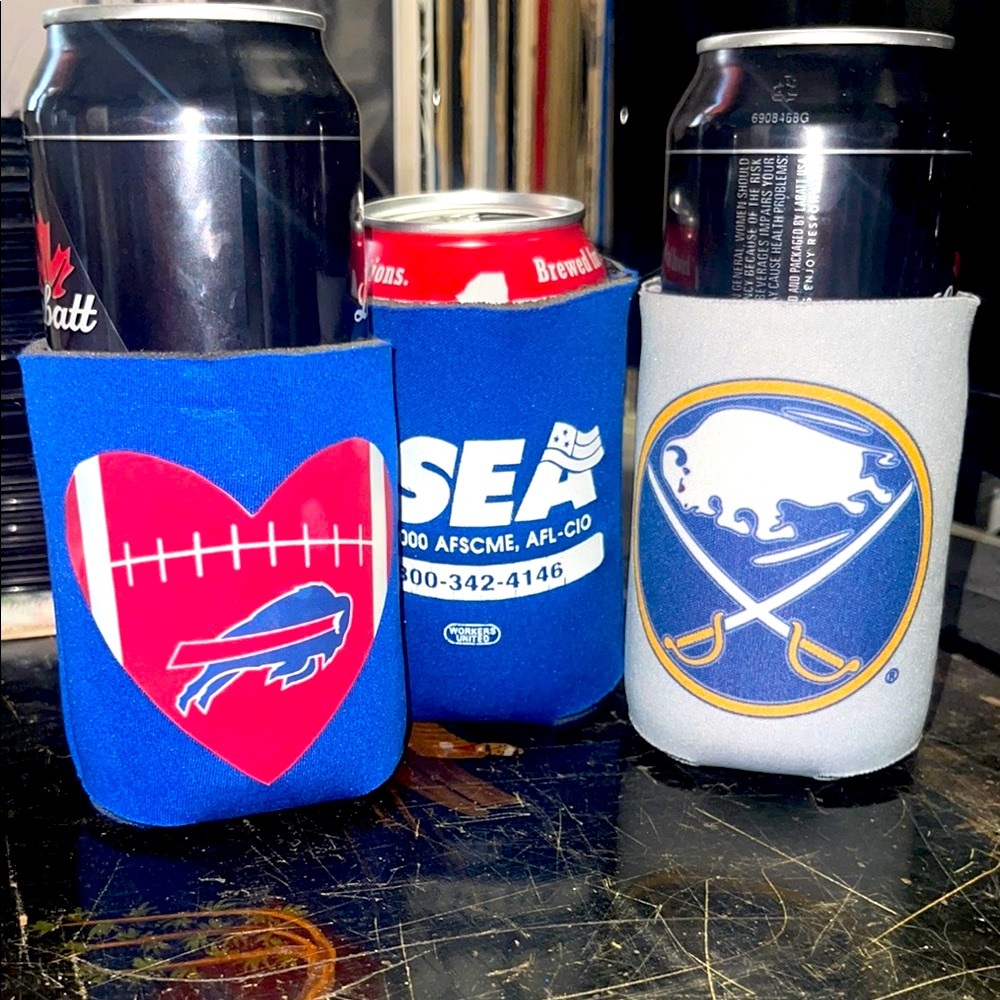 Buffalove Beer koozies Buffalo Bills Buffalo Sabres beer can cozy